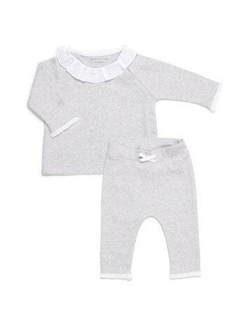 2 - Delige baby set ruffle Grijs melange