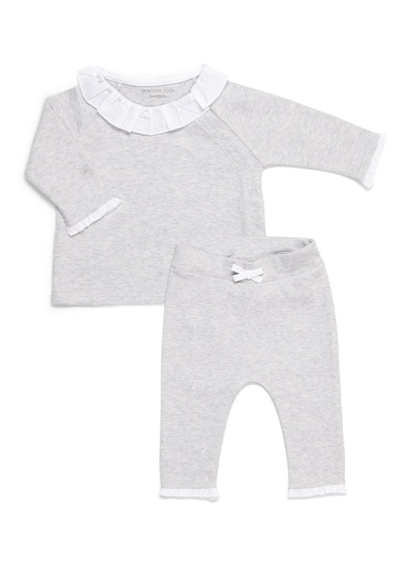 2 - Delige baby set ruffle Grijs melange