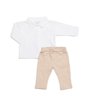 Beige fleece sweater met print voor babymeisjes Okaïdi & Obaïbi