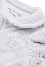 Velvet Baby suit with Ruffles Light Grey Melange