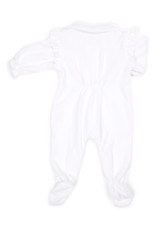 Velvet Baby suit with Ruffles White
