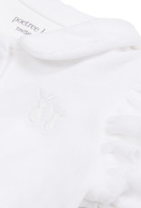 Velvet Baby suit with Ruffles White