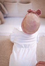 Velvet Baby suit with Ruffles White