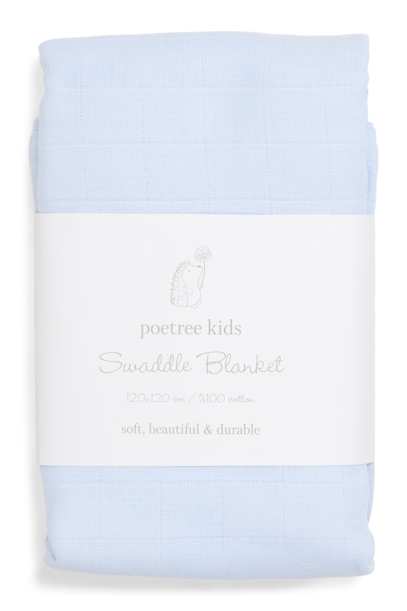 Couverture mousseline bébé 120x120cm Light Blue