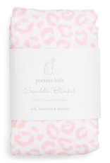 Swaddle blanket 120x120cm Leopard print Pink