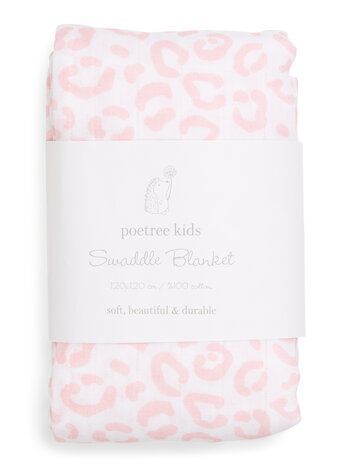 Swaddle blanket Leopard print Pink