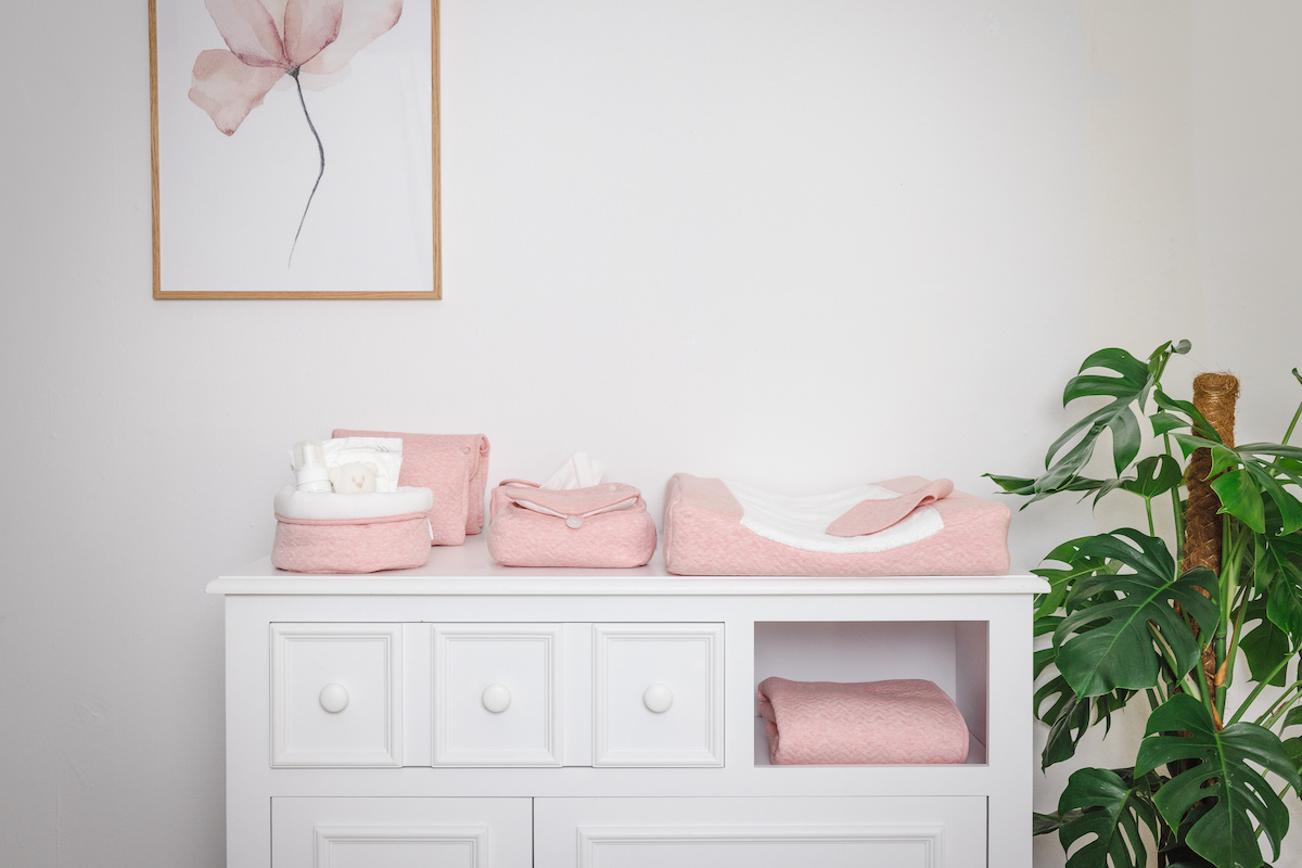 Housse matelas à langer Chevron Pink Melange