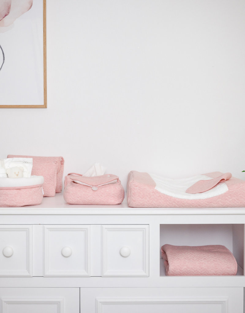 Housse de lingettes pour bébé Chevron Pink Melange