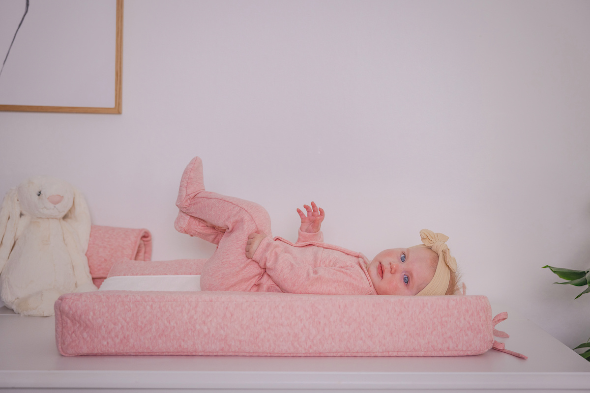 Baby Suit Chevron Pink Melange