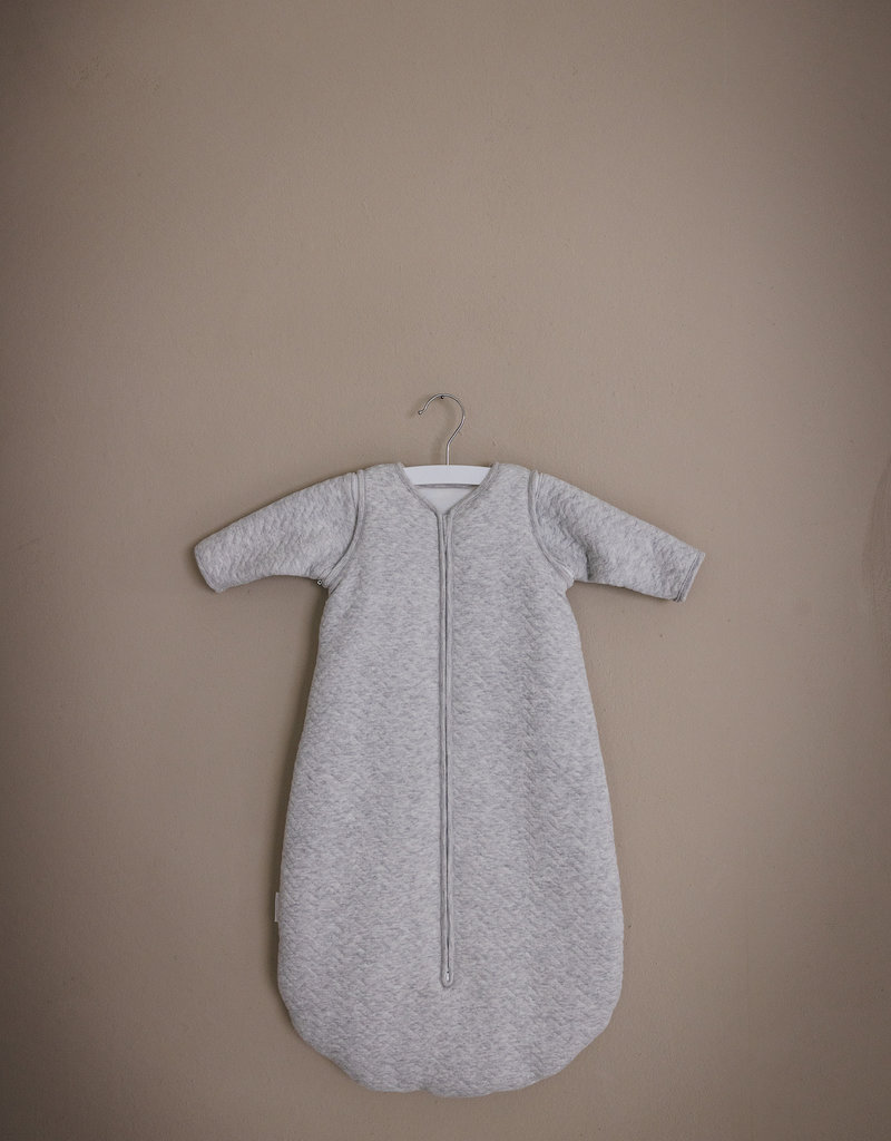 Jersey baby sleeping bag 90cm Chevron Light Grey Melange with detachable sleeves