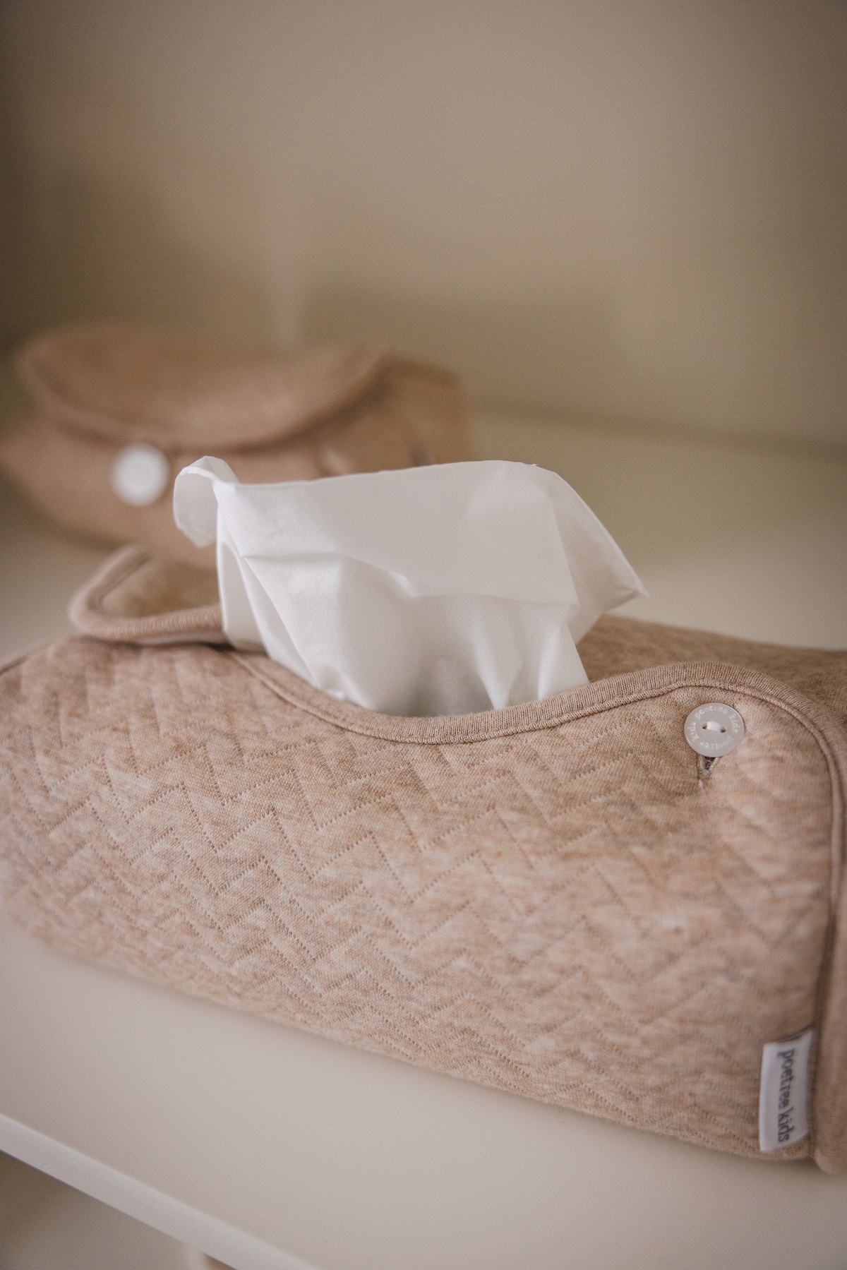 Tissue box hoes Chevron Light Camel