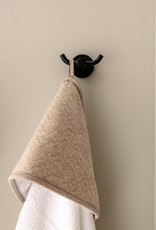 Hooded towel & washcloth Chevron Light Camel