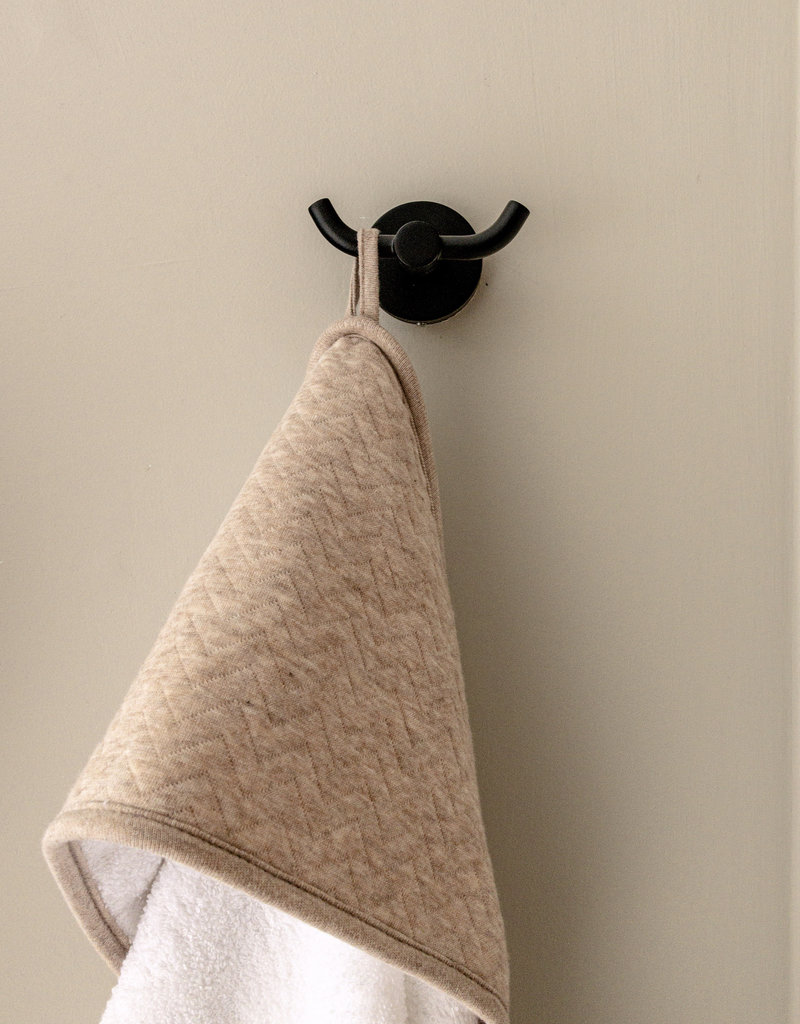 Hooded towel & washcloth Chevron Light Camel