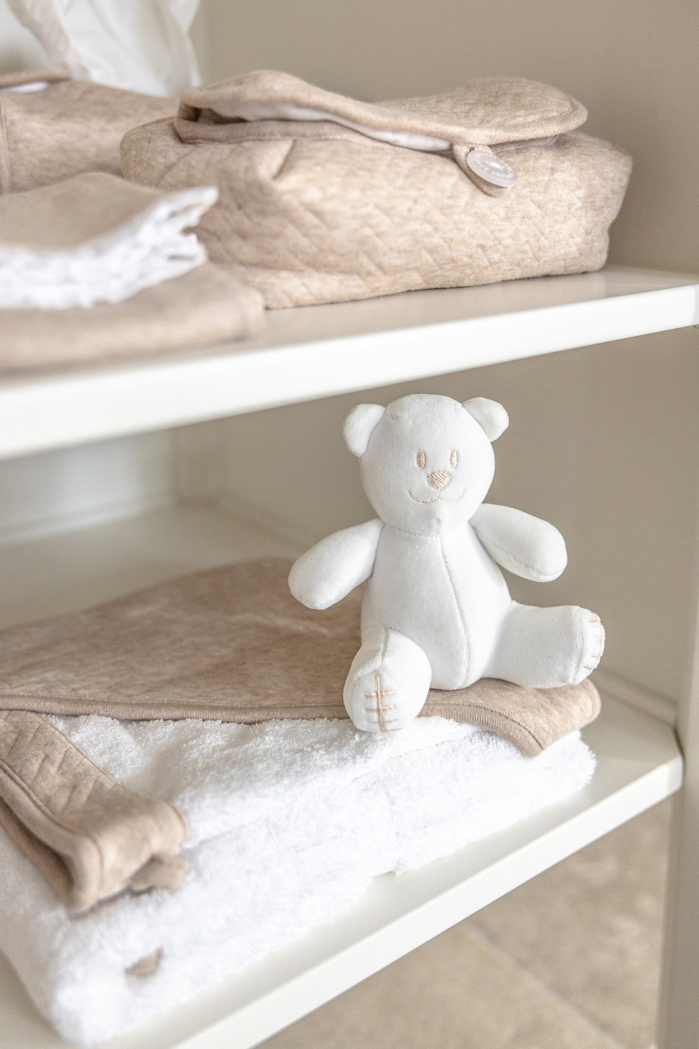 Cape de bain & gant de toilette Chevron Light Camel