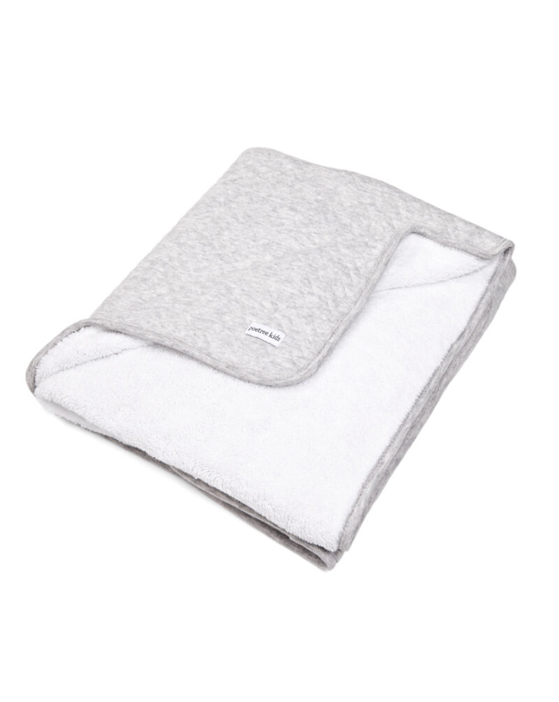 Cot Blanket lined Chevron Light Grey Melange