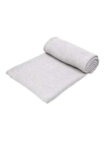 Cot blanket lined with soft sparkle Light Grey Melange