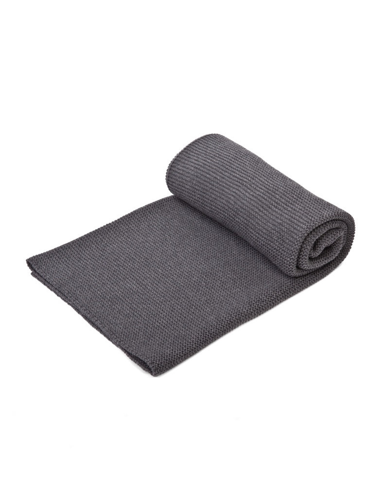 Cot Blanket cotton Dark grey melange
