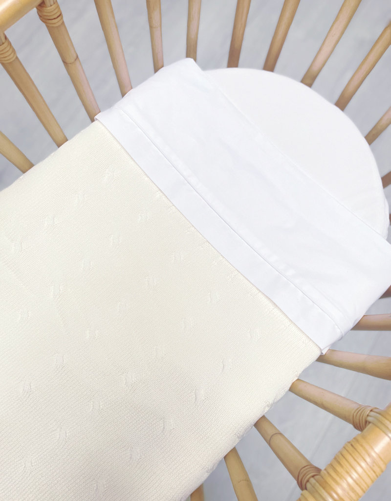 Crib blanket lined Chamonix Off white