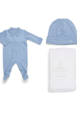 Gift set White Chevron Denim Blue