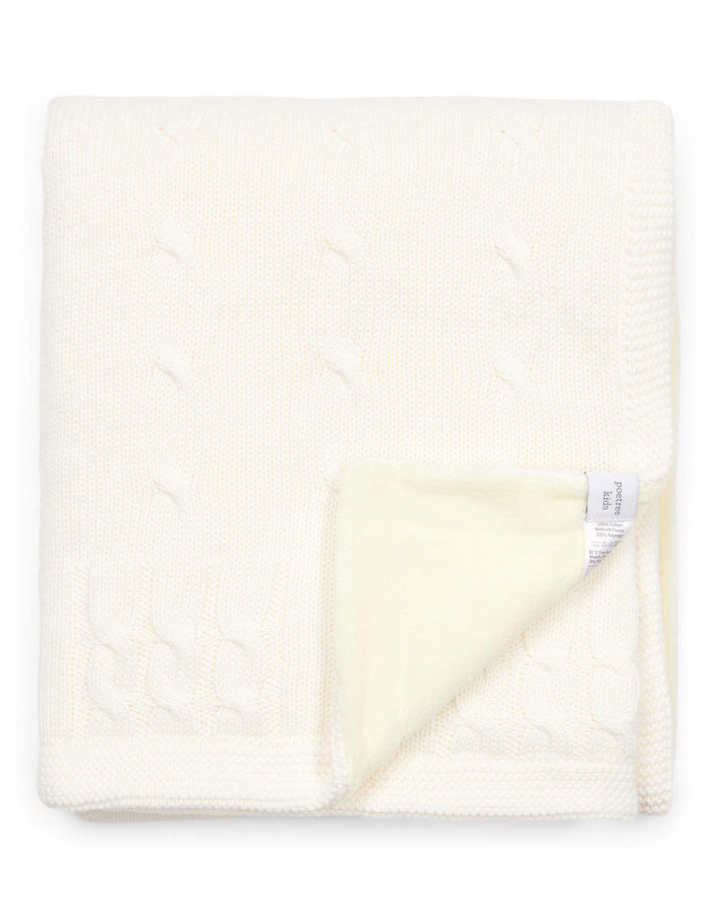 Crib blanket lined Chamonix Off white