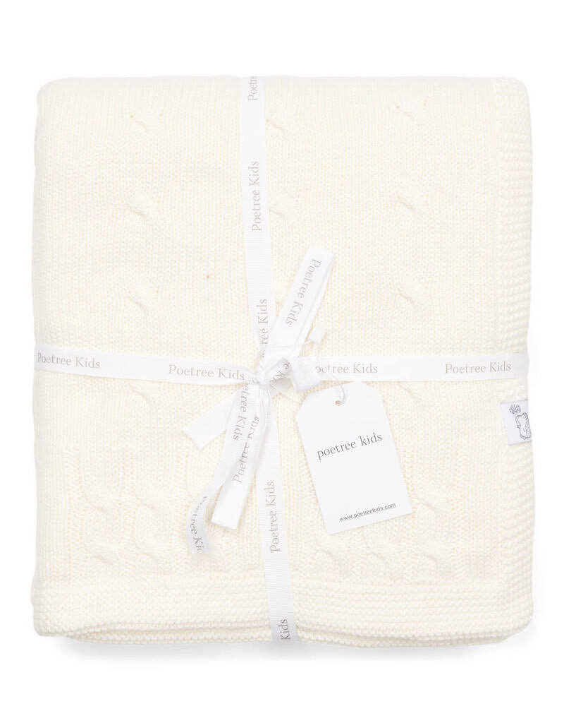 Crib blanket lined Chamonix Off white