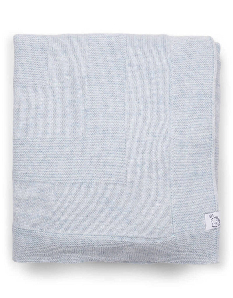 Aspen Wool Blend Crib blanket Light Blue melange