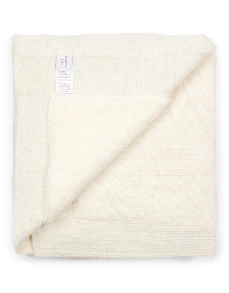 Aspen Wool Blend Crib blanket Off white