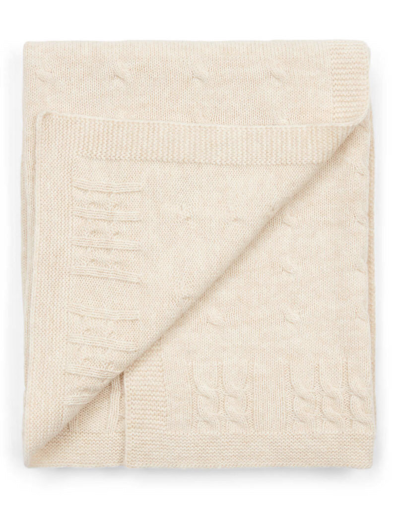 Chamonix Wool Blend Crib blanket Light-Sand