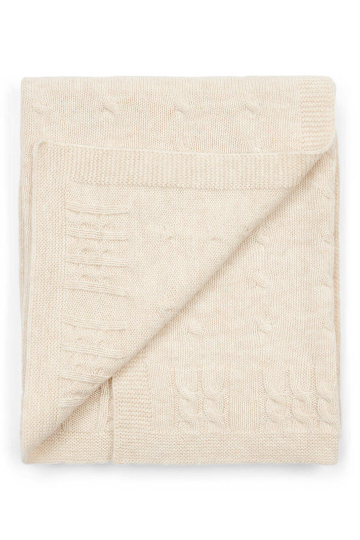Chamonix Wool Blend Crib blanket Light-Sand