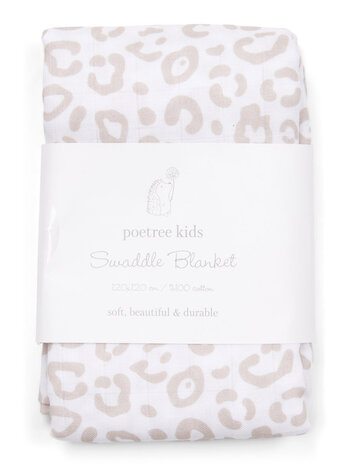 Couverture mousseline bébé Camel Leopard