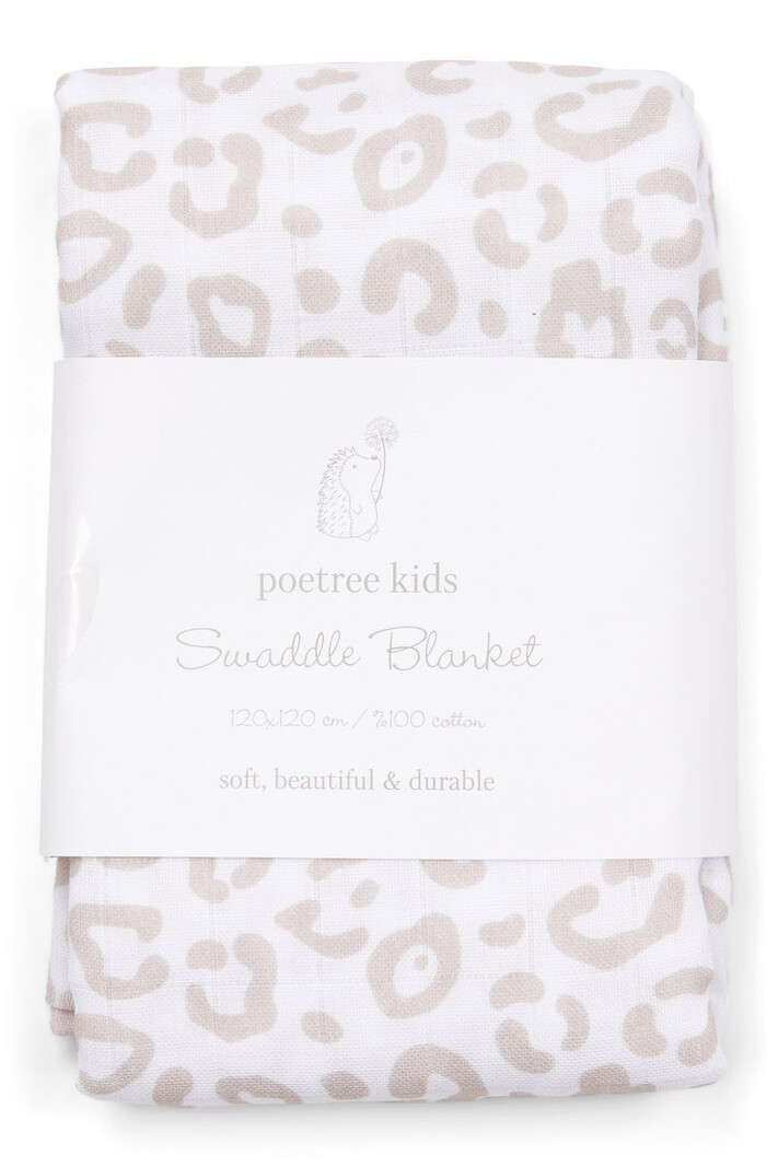 Swaddle doek 120x120cm Camel Leopard
