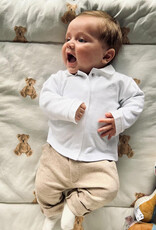 Ensemble bébé 2 pièces chemise blanc avec pantalon camel