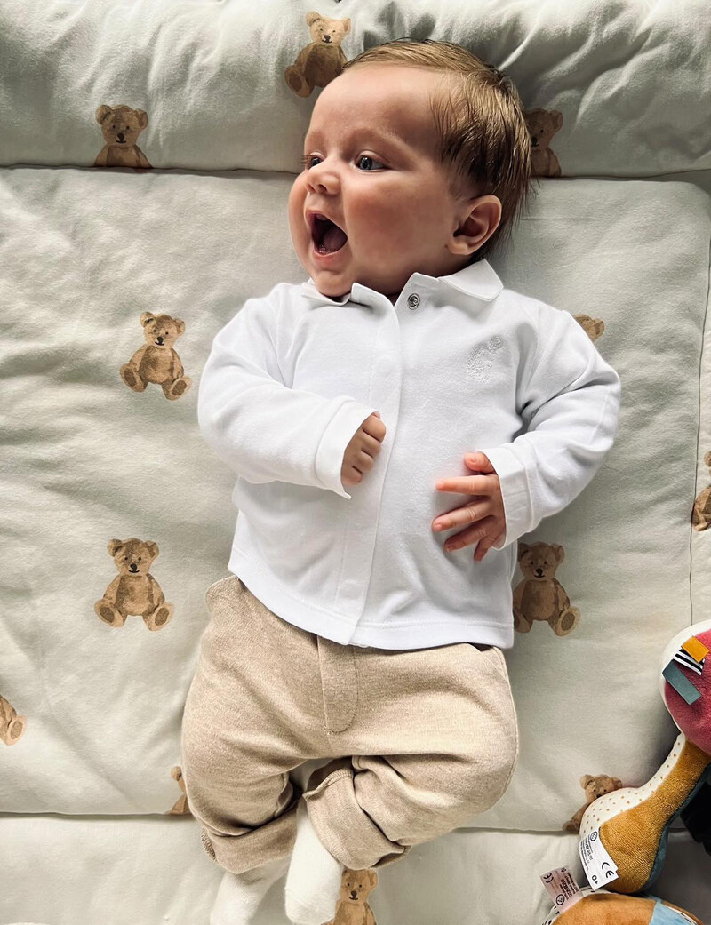 2 Delige baby set wit shirt met camel broekje Poetree Kids