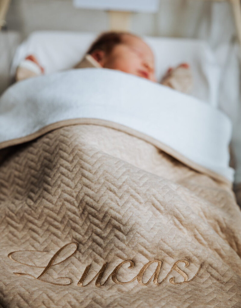 Cot Blanket lined Chevron Light Camel