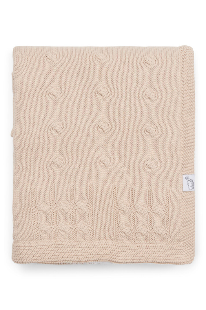 Cot blanket lined with teddy Chamonix Camel