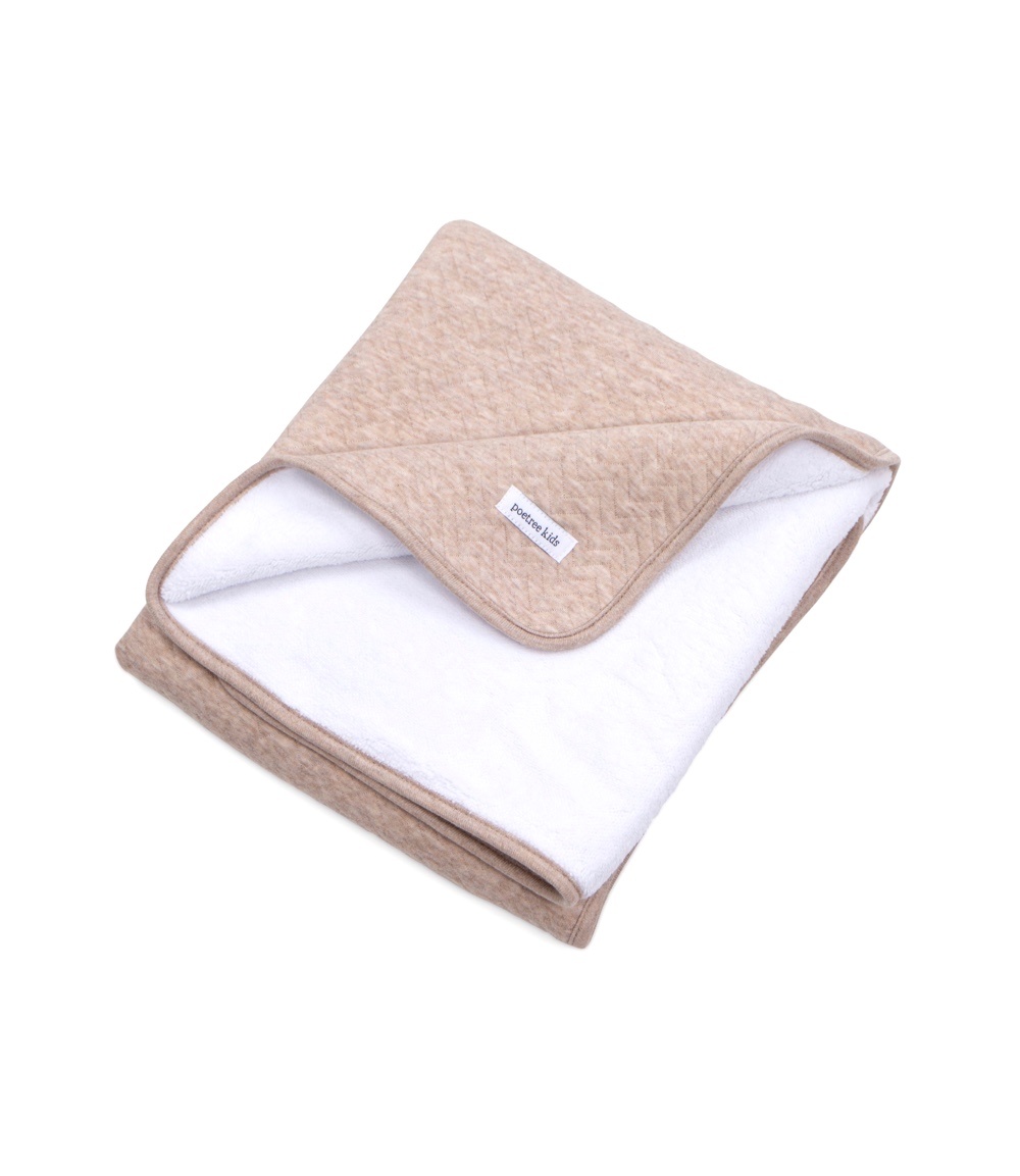 Crib blanket lined Chevron Light Camel
