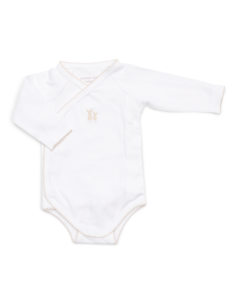 Poetree Kids Jules body/romper baby long sleeve wrap around Camel