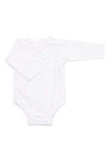 Poetree Kids Jules body/romper baby long sleeve with wrap around in White