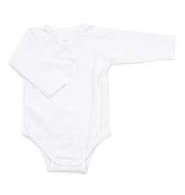 Poetree Kids Jules body/romper baby long sleeve with wrap around in White