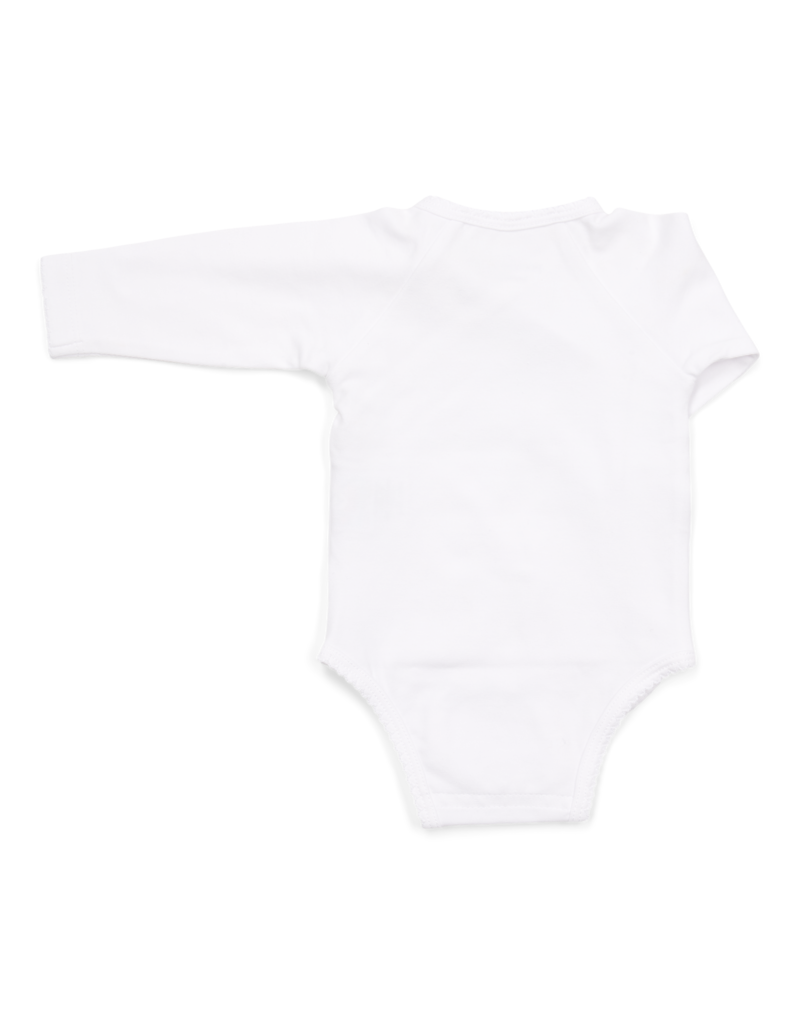 Poetree Kids Jules body/romper baby long sleeve with wrap around in White