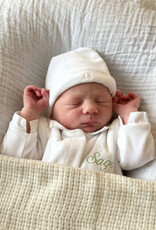 Bonnet bébé velours blanc