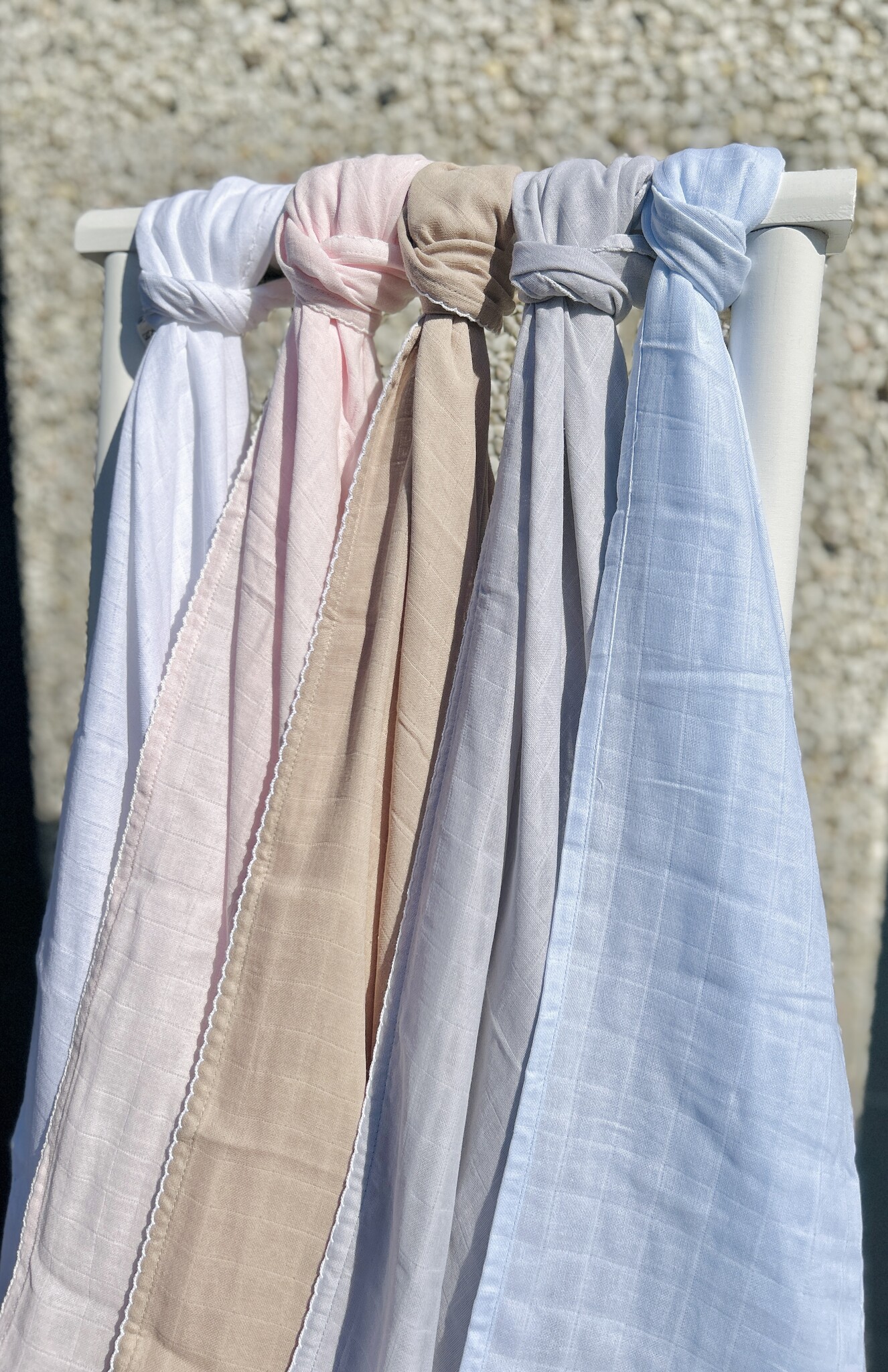 Couverture mousseline bébé 120x120cm Light Blue