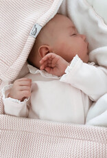 Knitted Baby Crib Blanked lined with fleece Antibes Powder Pink