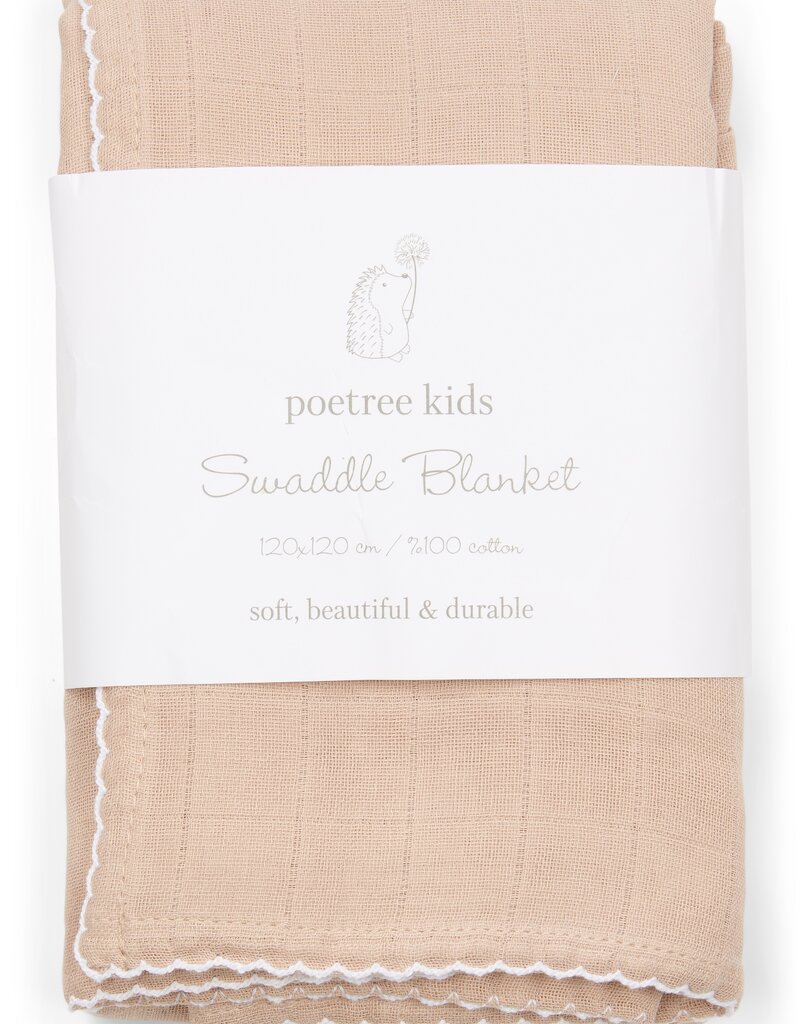 Swaddle blanket 120x120cm Camel