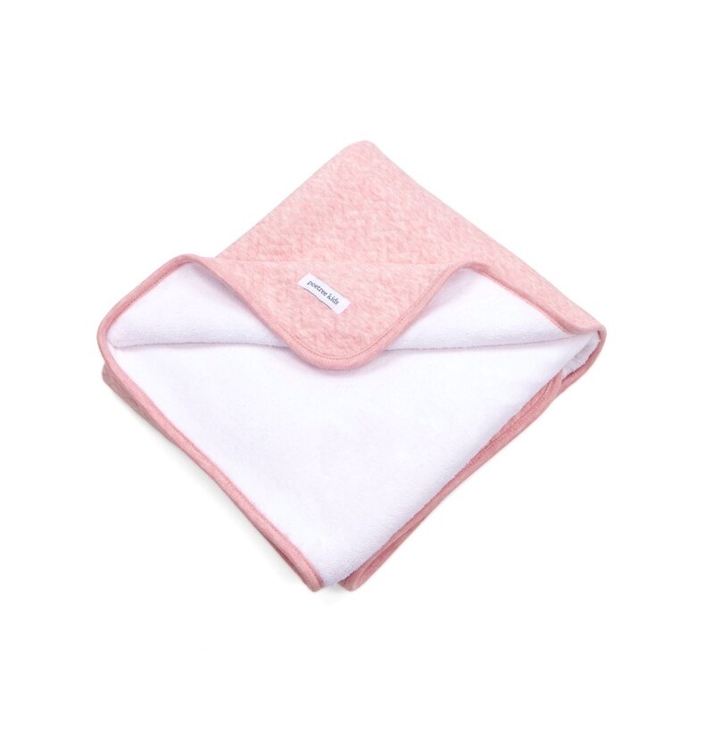 Cot Blanket lined Chevron Pink Melange