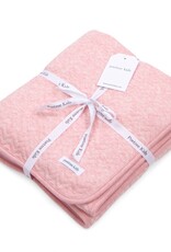 Cot Blanket lined Chevron Pink Melange