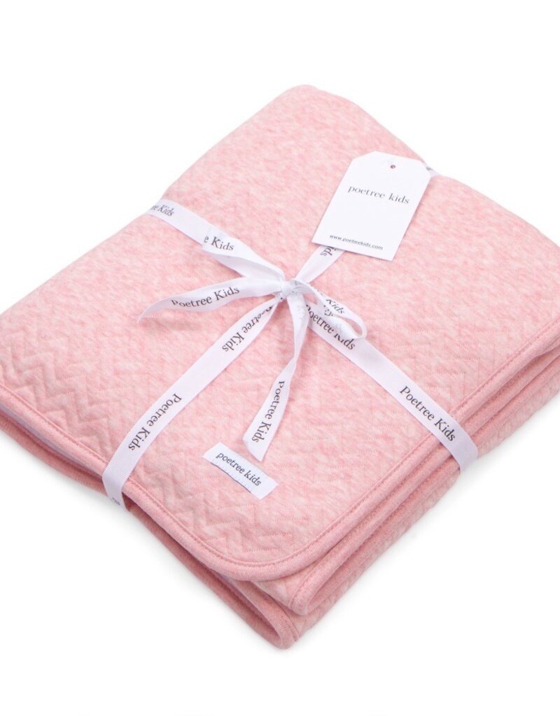 Cot Blanket lined Chevron Pink Melange