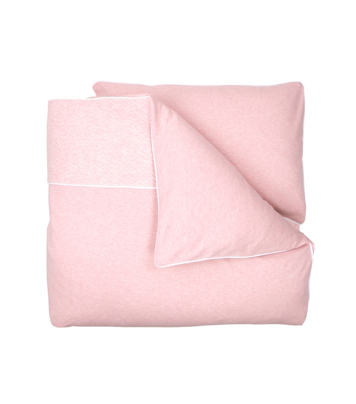 Crib / Playpen Duvet Cover 80x80cm & Pillow case Chevron Pink Melange