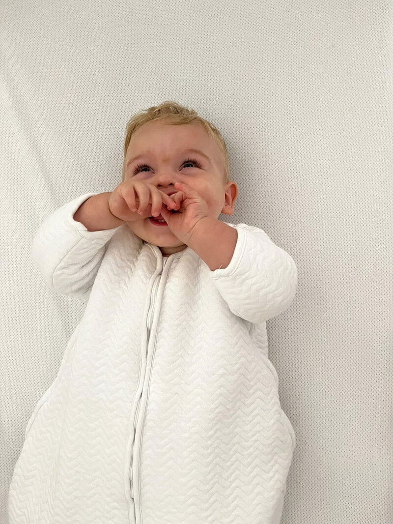 Jersey baby sleeping bag 90cm with detachable sleeves