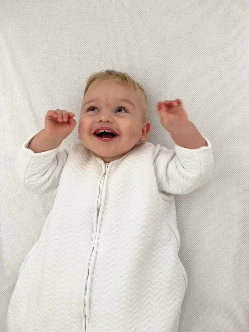 Jersey baby sleeping bag 90cm with detachable sleeves